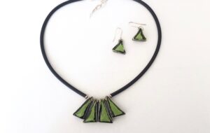 Green:Black Triangles & Earrings (2)